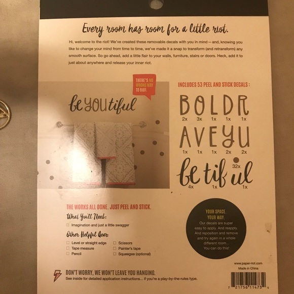 Paper Riot Wall Decals - Picture 2 of 3